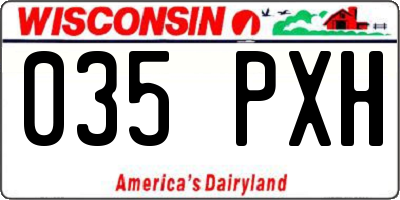WI license plate 035PXH