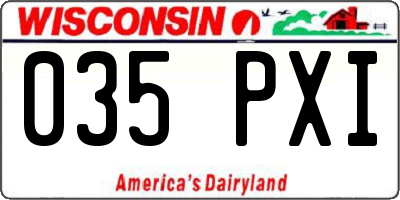 WI license plate 035PXI