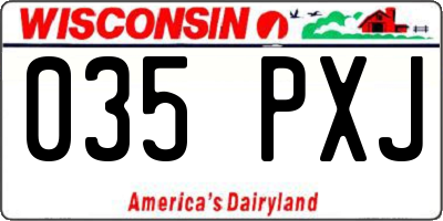WI license plate 035PXJ