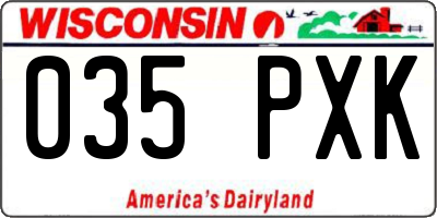 WI license plate 035PXK