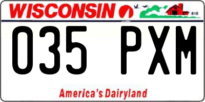 WI license plate 035PXM