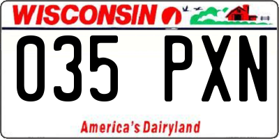 WI license plate 035PXN