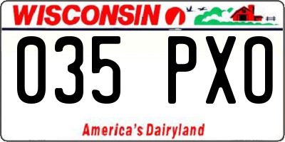 WI license plate 035PXO
