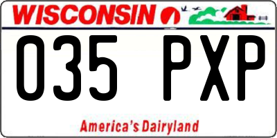 WI license plate 035PXP
