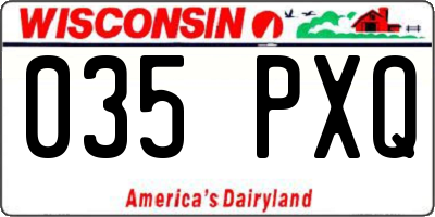 WI license plate 035PXQ