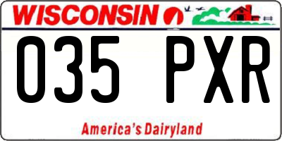 WI license plate 035PXR