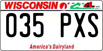 WI license plate 035PXS