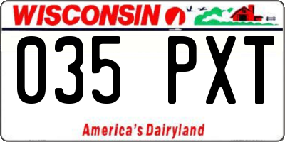 WI license plate 035PXT