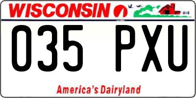 WI license plate 035PXU