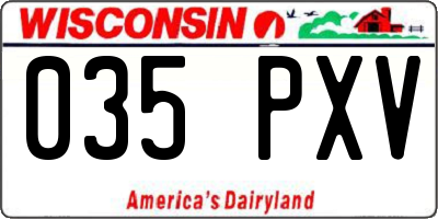 WI license plate 035PXV