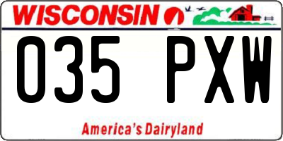 WI license plate 035PXW