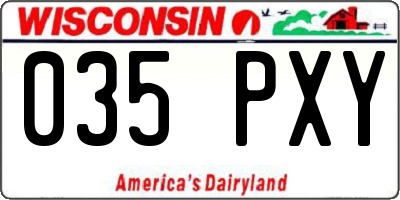 WI license plate 035PXY