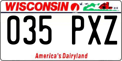 WI license plate 035PXZ