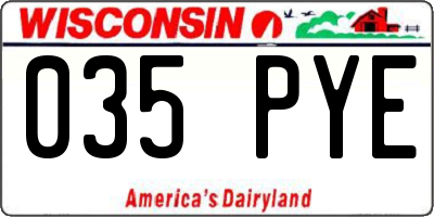 WI license plate 035PYE