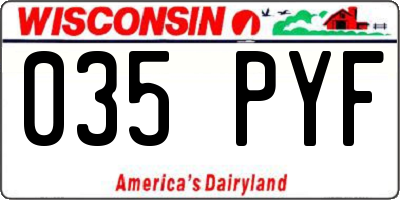WI license plate 035PYF