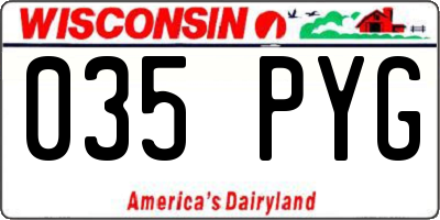 WI license plate 035PYG