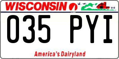 WI license plate 035PYI