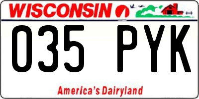 WI license plate 035PYK