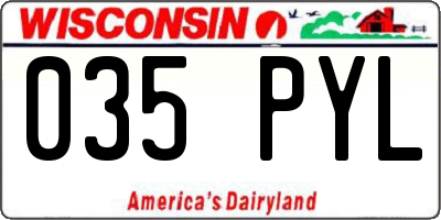 WI license plate 035PYL