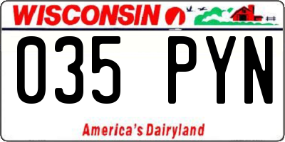 WI license plate 035PYN