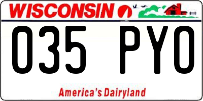 WI license plate 035PYO