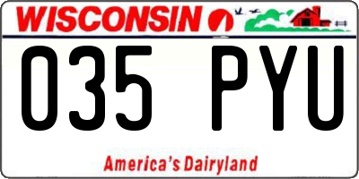 WI license plate 035PYU