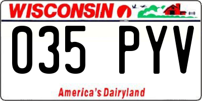 WI license plate 035PYV