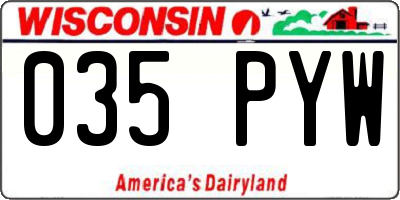 WI license plate 035PYW