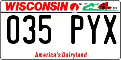 WI license plate 035PYX
