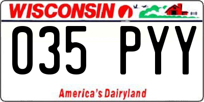 WI license plate 035PYY