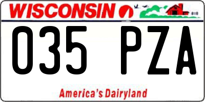 WI license plate 035PZA