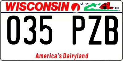 WI license plate 035PZB