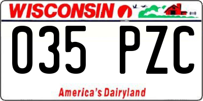 WI license plate 035PZC