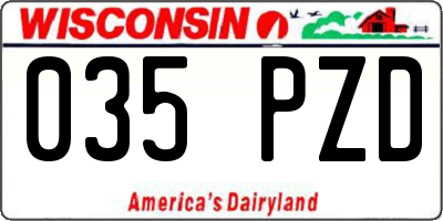 WI license plate 035PZD