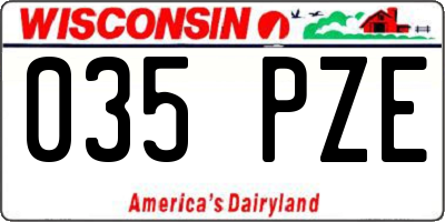 WI license plate 035PZE