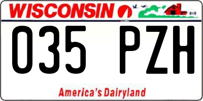 WI license plate 035PZH