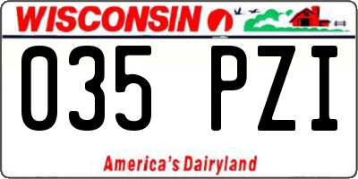 WI license plate 035PZI