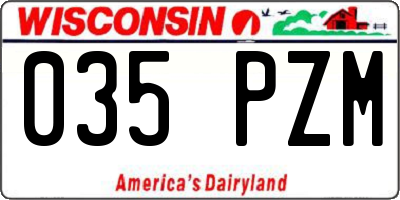 WI license plate 035PZM