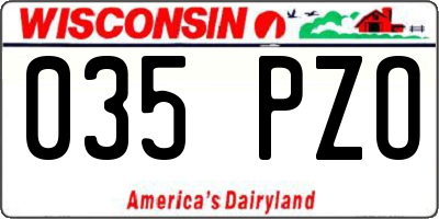 WI license plate 035PZO