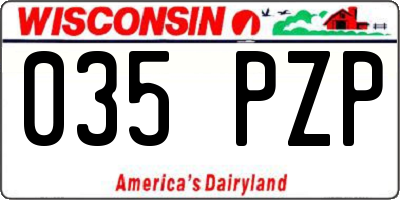 WI license plate 035PZP