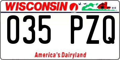 WI license plate 035PZQ