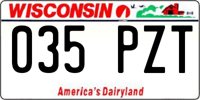 WI license plate 035PZT