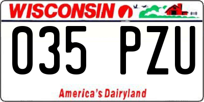 WI license plate 035PZU