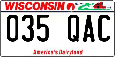 WI license plate 035QAC