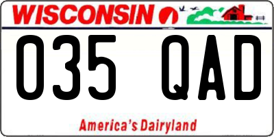 WI license plate 035QAD
