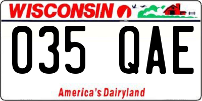 WI license plate 035QAE