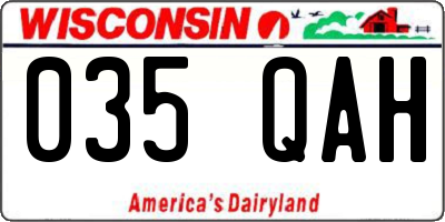 WI license plate 035QAH