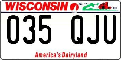 WI license plate 035QJU