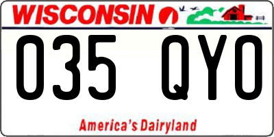 WI license plate 035QYO