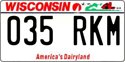 WI license plate 035RKM